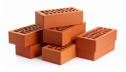 red bricks isolated on white