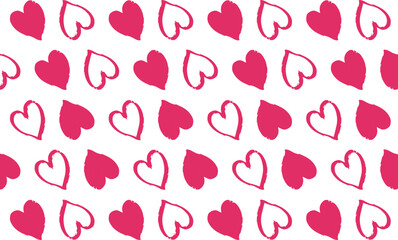 heart background pattern seamless pink icon line art