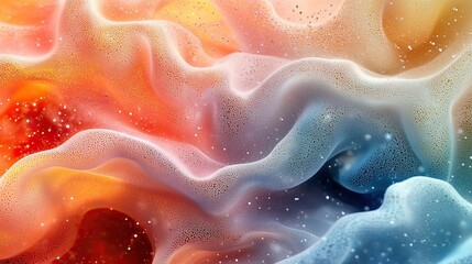 Abstract Colorful Waves with Bubbles and Swirls in Motion