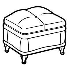 Minimal Ottoman Stool Outline Design