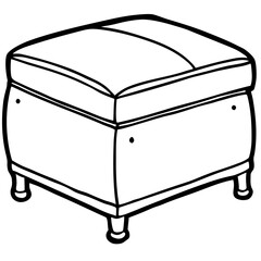 Minimal Ottoman Stool Outline Design