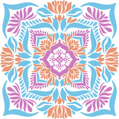 Beautiful, vibrant, seamless, multi-colored flowers