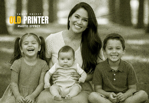 Old Printer Photo Effect