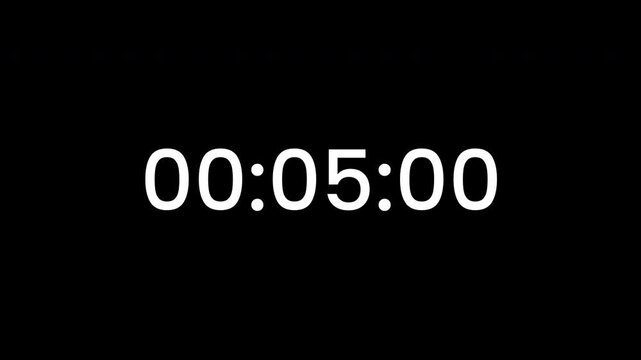 5 secon countdown animation timer white bold number time countdown 4k