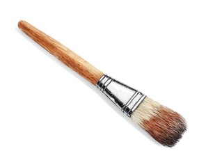 Fototapeta premium Wooden-handled paintbrush, angled view
