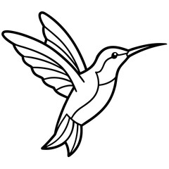 Hummingbird Silhouette Vector Outline