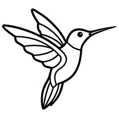 Hummingbird Silhouette Vector Outline