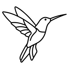 Hummingbird Silhouette Vector Outline