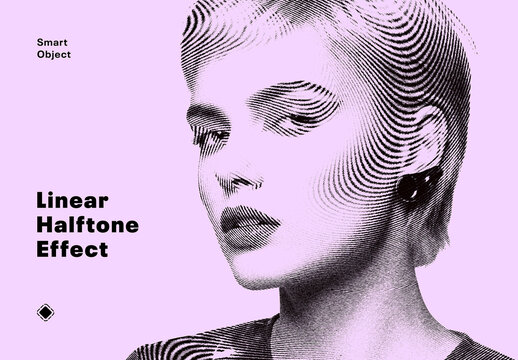 Linear Halftone Photo Effect