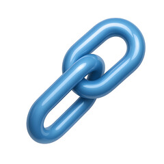 3D Metal Chain Link Icon in Blue Glossy Style

