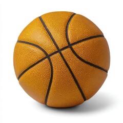 Fototapeta premium Close up of a textured basketball isolated on white background