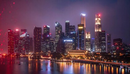 Naklejka premium City skyline at night