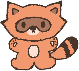 너구리 캐릭터 손그림 스티커