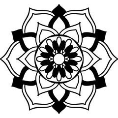 Mandala black and white flower