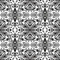 Elegant Black and White Ornamental Seamless Pattern jpg 3000x3000 px