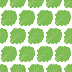 Young lettuce leaf, seamless pattern, vegetable background.