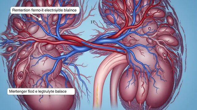 Kidney Anatomy Illustration Blood Vessels, Renal Structure & Function