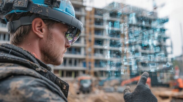 Augmented Reality Overlay for Construction Worker at Building Site