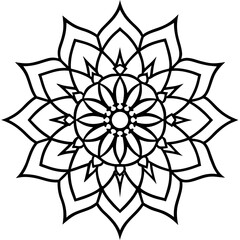 Intricate Mandala Outline Decorative Design