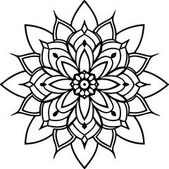Intricate Mandala Outline Decorative Design