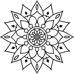 Intricate Mandala Outline Decorative Design