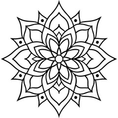 Intricate Mandala Outline Decorative Design