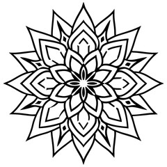 Intricate Mandala Outline Decorative Design