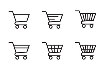 shopping cart icons set . Vector illustration.  empty cart icon set . eps 10