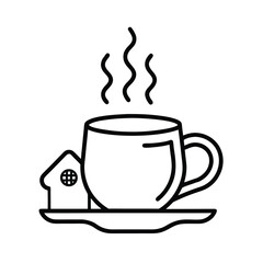 cozy coffee break graphic on white background