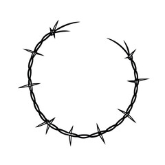 curved barbed wire vector illustration on white background 