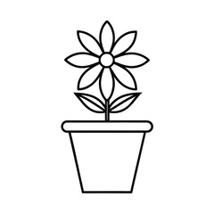 flower in pot icon on white background