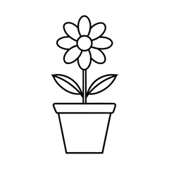 flower in pot icon on white background