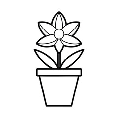 flower in pot icon on white background