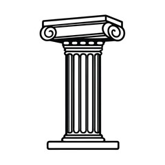 Obraz premium historical column fragment vector illustration on white background 