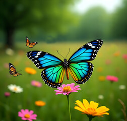 Fototapeta premium butterfly on a flower