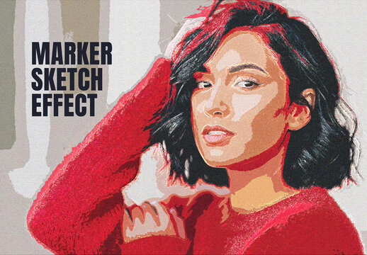 Marker Sketch Photo Effect