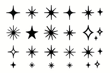 Starburst Sparkles Vector Set – Decorative Light Effects.