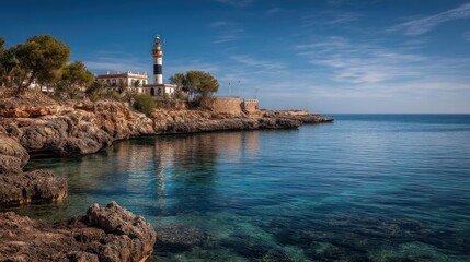 Lighthouse coastal landscape