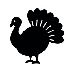  turkey silhouette vector icon on white back round