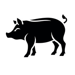 pig icon vector silhouette on white back round