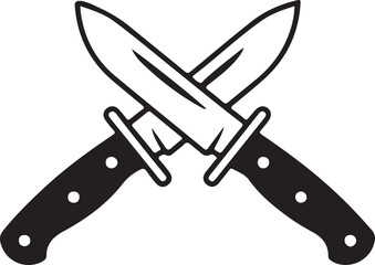 Set of various kitchen knives isolated on white background