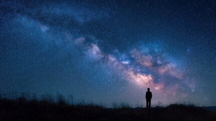 Obraz premium Night sky milky way contemplation