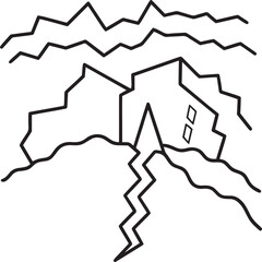 Earthquake outline vector illustration