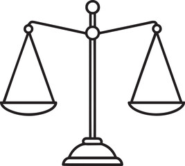Balanced weight outline vector illustration