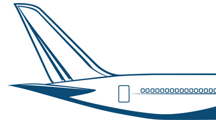Streamlined Jet Tail – Minimal Line-Art Logo of an Airplane’s Rear Fuselage and Swept Fin