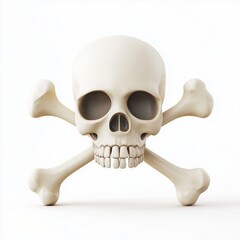 Obraz premium Bones head human anatomy skeleton, isolated white