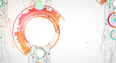 Obraz premium Abstraction on the theme of tech circles. Scientific and technological background. Vector background.