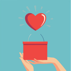 Charity Heart Donation Box Concept
