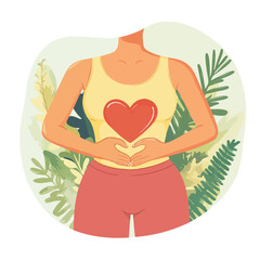 Heart Over Stomach Wellness Concept Image