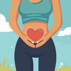 Heart Over Stomach Wellness Concept Image